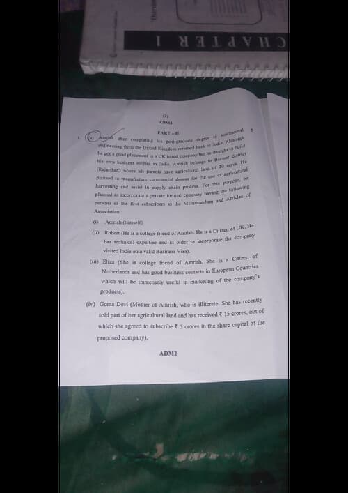 First page of Ca inter law question paper for may 2025