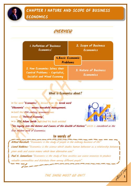 First page of Economics short notes