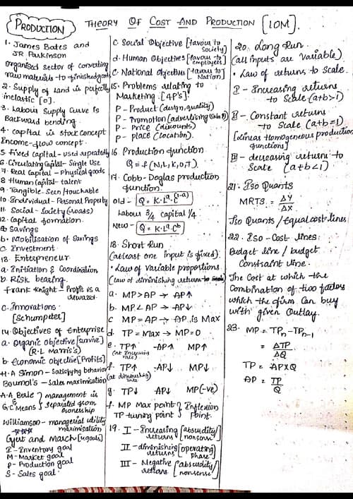 First page of Theory of cost and production