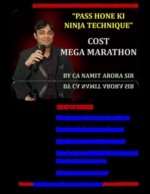 First page of CA Inter Costing Marathon Notes by CA Namit Arora Sir