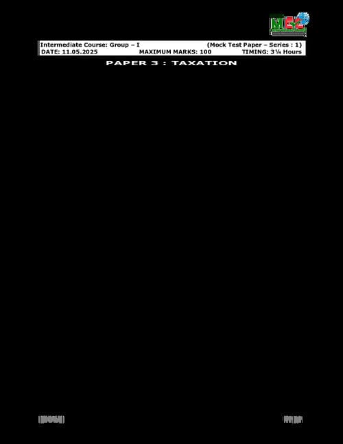 First page of Taxation Practice questions including of old RTPs questions.