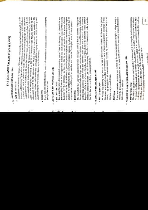 First page of Important case law the companies act 2013