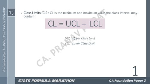First page of Statistics formula pdf