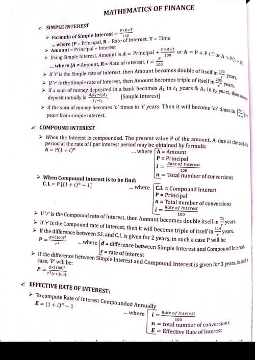 First page of Mathmatics of finance