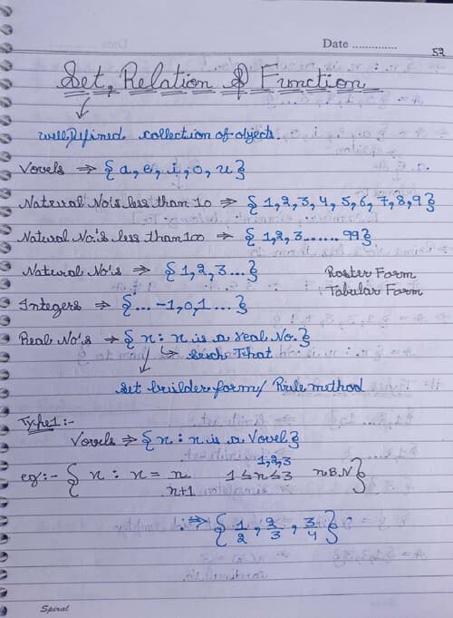 First page of Set, Relation and Function