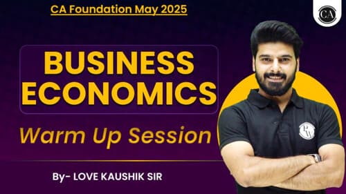 First page of Business Economics Warm Up Session By love Kaushik Sir