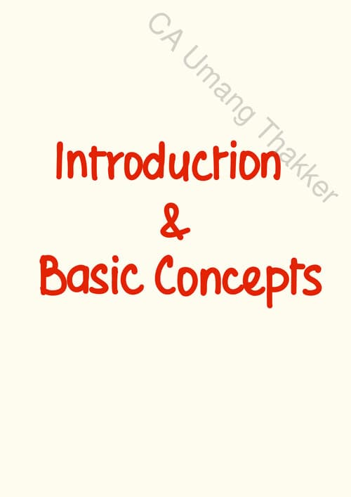First page of Fully Amended Handwritten DT Notes for CA Inter INTRODUCTION & BASIC CONCEPTS.. applicable for Sept.' 25 & Jan.' 26. By Prof. CA CS UMANG THAKKER.