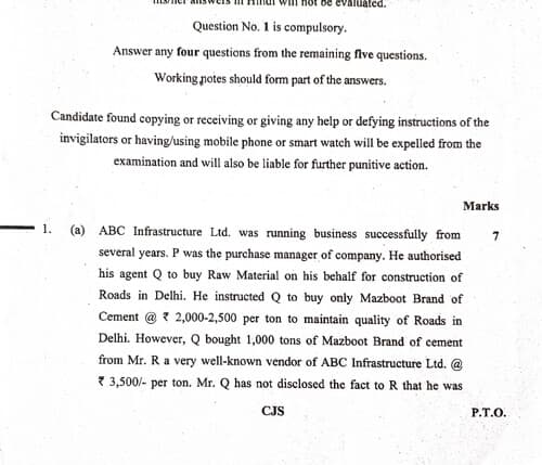 First page of Business law(PYQ) #May 2025