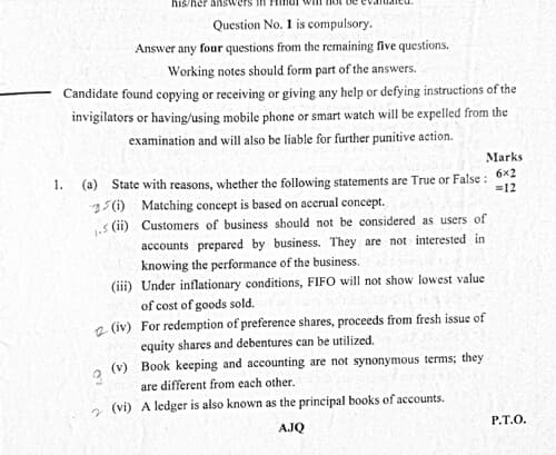 First page of Accounts (PYQ) #jan 2025
