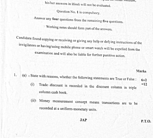 First page of Accounts (PYQ) #May 2025