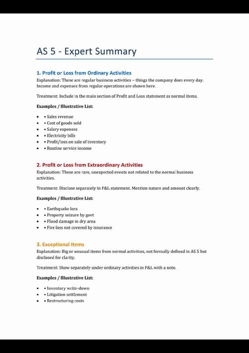 First page of AS 5 SUMMARY NOTES