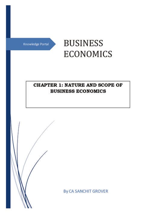 First page of Economics ch 1 short notes