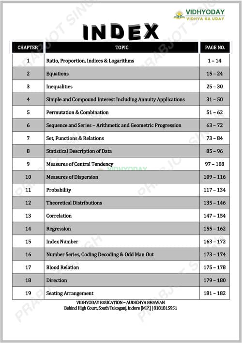 First page of VIDHYODAY EDUCATION – QUANTITATIVE APTITUDE QR CODE BOOK