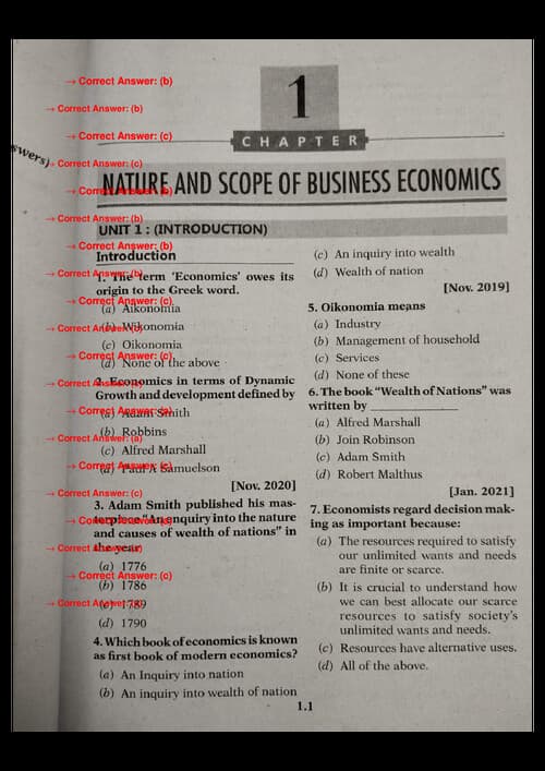 First page of MCQ for micro