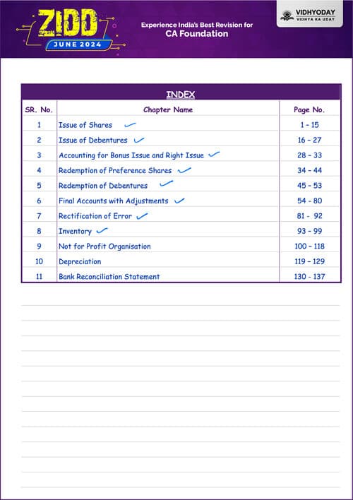 First page of ACCOUNTING NOTES VIDHYODAY CA FOUNDATION