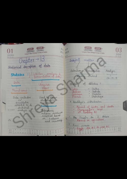 First page of Quantitative aptitude ch 13 unit 1 handwritten notes
