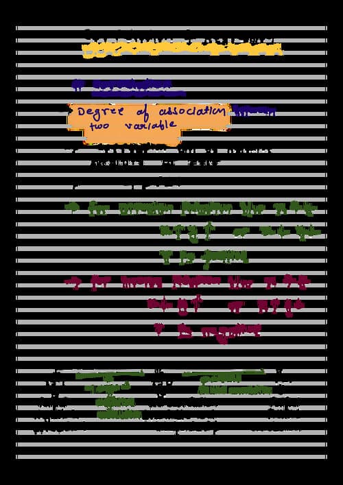 First page of Correlation regression handwritten notes