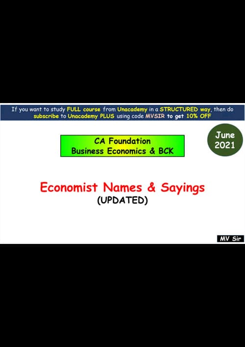 First page of Business Economics Foundation (economist names)
