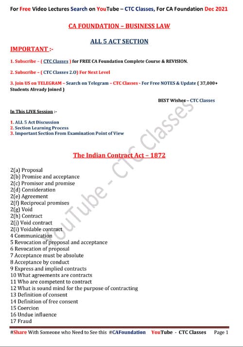 First page of Law section list
