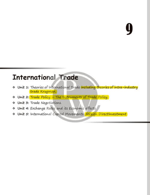 First page of Love kaushik Sir notes - international trade