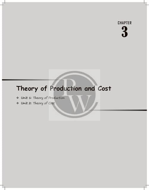 First page of Notes on theory of production and cost by love kaushik sir