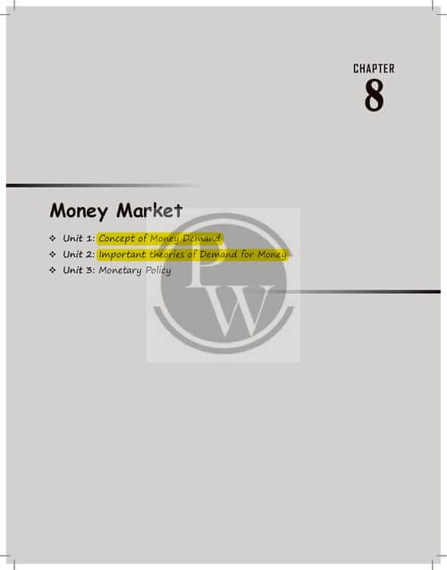 First page of Money market notes by love kaushik sir