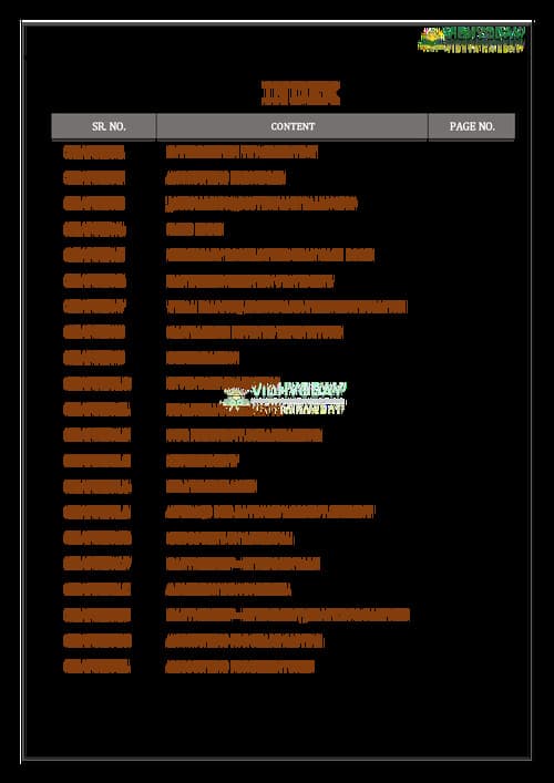First page of Chapter wise True and False Account (Vidhyoday)