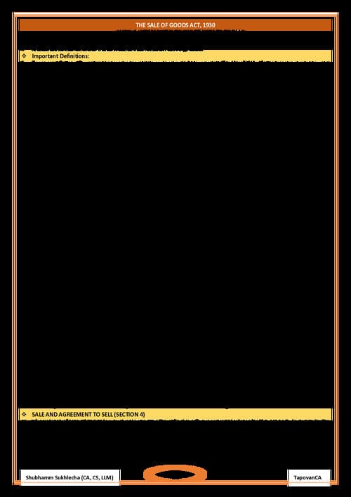 First page of SOGA Short notes