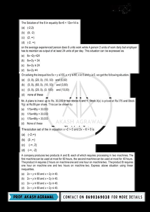 First page of Quantitative aptitude ch 3 test lo l