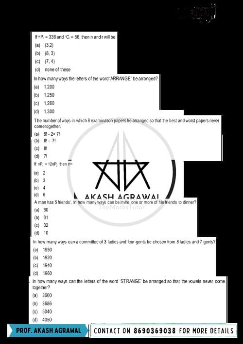 First page of Quantitative aptitude test paper ch 5