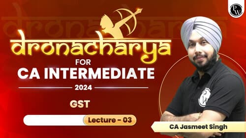 First page of Pw Jasmeet sir Marathon Notes: 3 ( GST ) 1. Registration 2. E- way Bil 3. Return 4. Payment of tax 5. Tax Invoice ( Dr.& Cr. Note) 6. A/ C Record