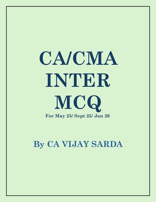 First page of Income Tax MCQs for May 25 & onwards attempts by CA Vijay Sarda Sir.