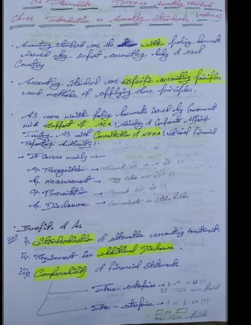 First page of CA Intermediate Advanced Accounting Ch = 01 introduction to AS CA Parag Gupta