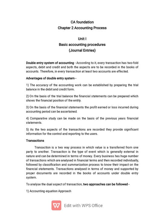 First page of CA Foundation Account chapter 2 Accounting Process all units in summarised way written by CA Dinesh Rathi sir Read it carefully for clearing the concepts...