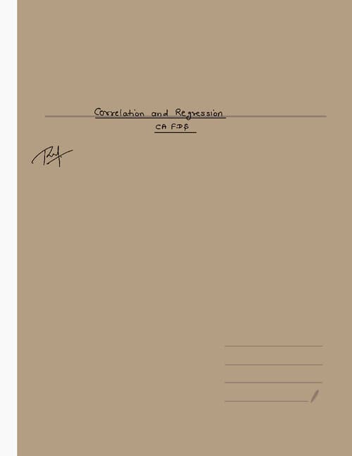 First page of Correlation and regression CA Foundation handwritten notes