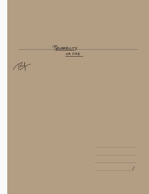 First page of Probability CA Foundation handwritten notes