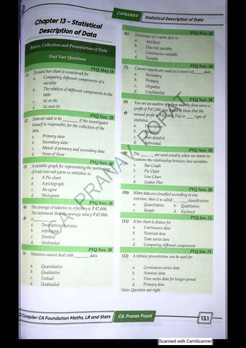 First page of STATS COMPILER BY PRANAV POPAT SIR
