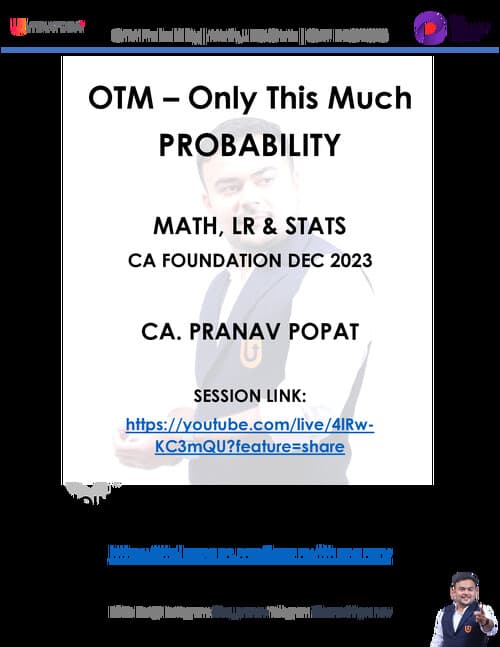 First page of Probability notes by Pranav popat sir