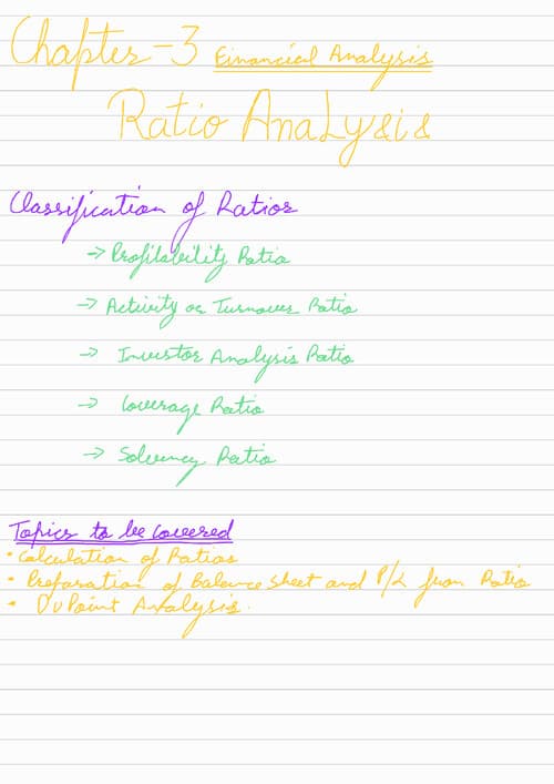 First page of chapter-3 Patio Analysis of FM Handwritten Notes For Quick Revision
