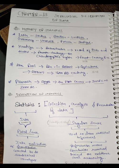First page of Best notes ever for statistics