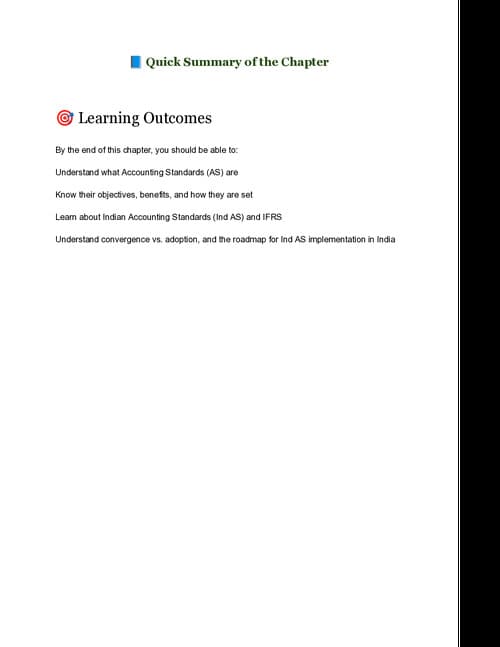 First page of Accounts chapter 1 summary notes