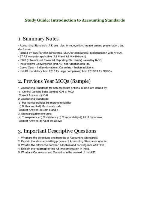 First page of Chapter 1 capsule notes