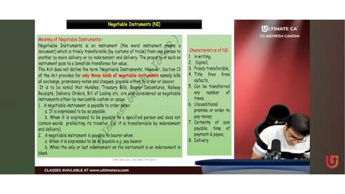 First page of Negotiable Instrument Act Chart Book summary By Igsir