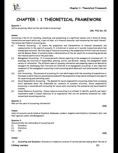 First page of Account all theory