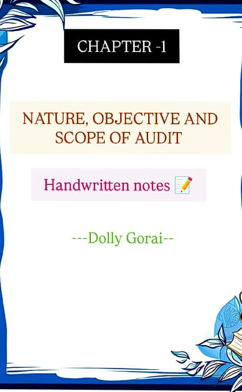 First page of Handwritten notes AUDIT CHAPTER 1