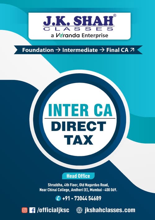 First page of Here Ca inter direct tax book of Jk shah. Happy learning.
