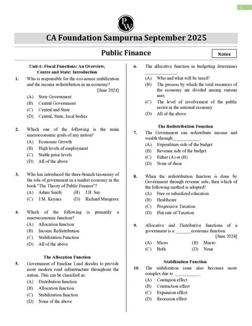 First page of Public finance