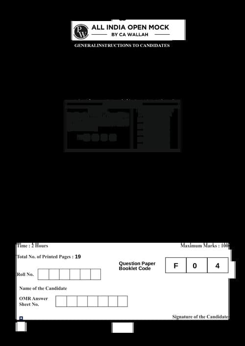 First page of Mock test Business Economics