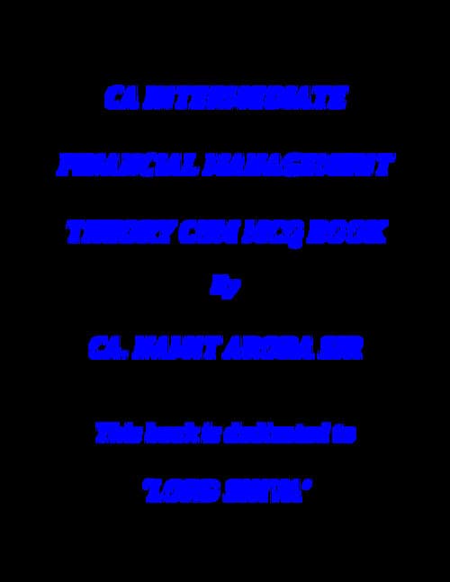 First page of FM theory cum mcq by CA Namit Arrora