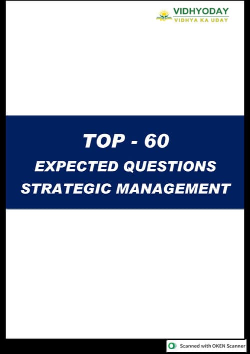 First page of EXPECTED QUESTIONS STRATEGIC MANAGEMENT